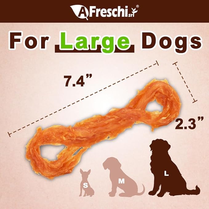 Afreschi Natural Turkey Tendon Rope (L) 1 Unit per Pack, Dog Treats for Signature Series, All Natural Human Grade Puppy Chew, USA-Sourced Turkey Tendon, Hypoallergenic, Rawhide Alternative-PurrikoPets