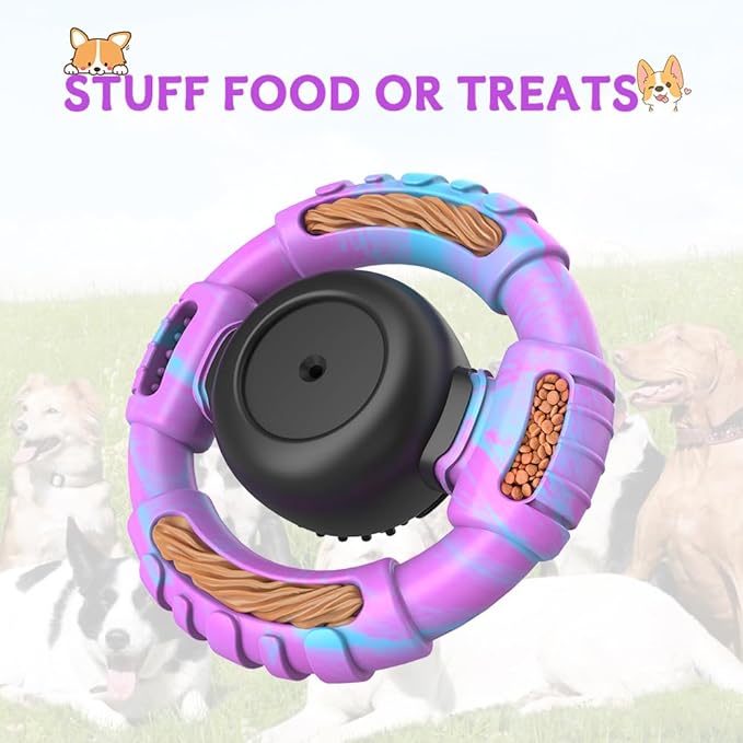 Dog Toys for Aggressive Chewers Large Medium Small Breed Indestructible Durable Tough Squeaky Dog Chew Toys to Keep Them Busy Nylon Rubber Interactive Dog Toys-PurrikoPets