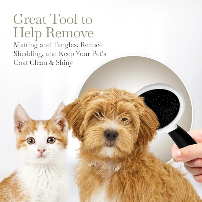 Fuller Brush Slicker Pet Brush - Angled Fine Steel Wires - Ergonomically Designed Rubberized Handle For Comfort & Control - Remove Shedding & Matted Hair - Tool For Grooming Dogs & Cat-PurrikoPets