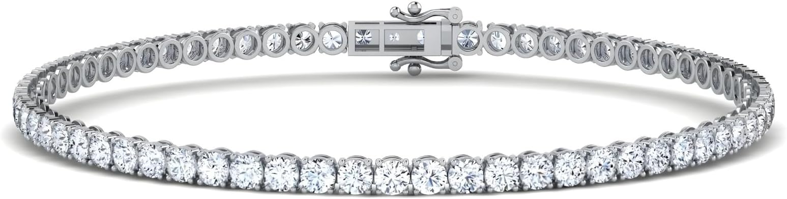 0.50-15 Carat Lab Grown Classic Diamond Tennis Bracelet 4 Prong Setting Luxury Collection (F-G Color, SI Clarity) Length- 7 Inch