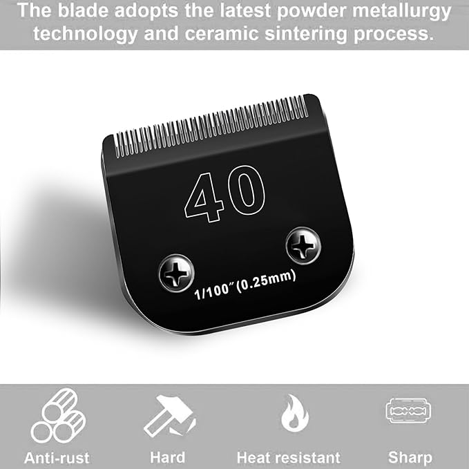 3PACK 40 Blades Dog Grooming Blades Compatible with Ainds/Oster A5/Wahl KM-10 Series Dog Clippers,Detachable Clipper Replacement Blade，Black-PurrikoPets