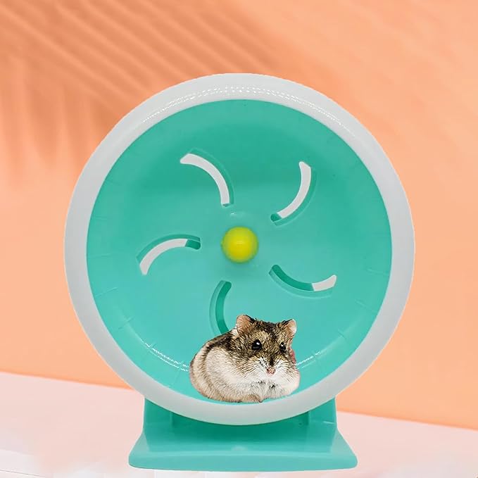 GKYZBB Hamster Wheel, 7 inch Silent Hamster Exercise Running Wheel with Stand,Pet Small Animals Exercise Running Toys,Adjustable Quiet Spinner for Guinea Pigs, Sugar Gliders, Gerbils-PurrikoPets