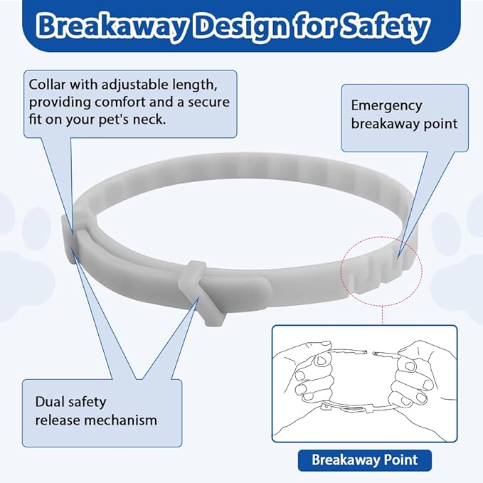 4 Pack Adjustable Flea and Tick Collar for Cats, Natural Plant Oil Formula Cat Flea Collar Provides 32-Month Protection for Flea Tick, Glow-in-The-Dark & Waterproof Cat Flea Treatment for All Cats-PurrikoPets
