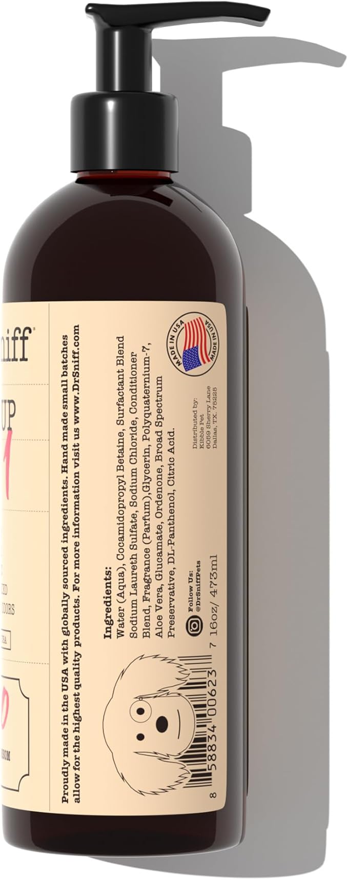 Dr. Sniff 2-in-1 Pet Shampoo & Conditioner, Ultimate Grooming Treatment for Dog & Cat Hair, Freshens Scent, Made in The USA, Sweet Pup Scent, 16 Oz-PurrikoPets