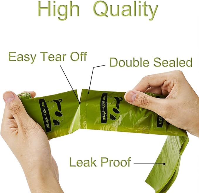 ECO-CLEAN Dog Poop Bags, 24 Rolls/360 Bags with Dispenser, Dog Waste Bags, Unscented, Leak-Proof, Easy Tear-Off-PurrikoPets