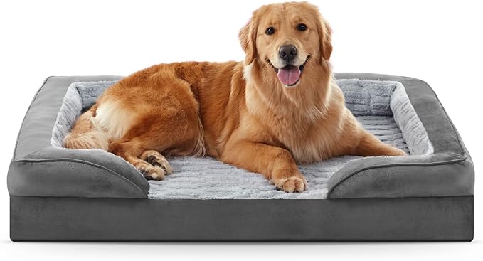 FURTIME Orthopedic Dog Beds Large Sized Dog, XL Washable Dog Sofa Bed for Large Dogs, Comfy Supportive Egg-Crate Foam Pet Couch Bed with Removable Cover, Waterproof Lining and Nonskid Bottom-PurrikoPets