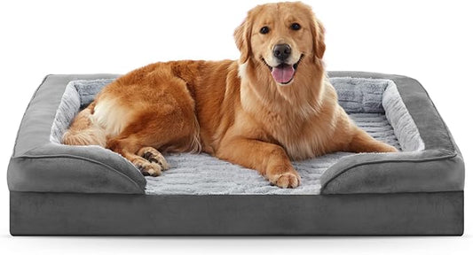 FURTIME Orthopedic Dog Beds Large Sized Dog, XL Washable Dog Sofa Bed for Large Dogs, Comfy Supportive Egg-Crate Foam Pet Couch Bed with Removable Cover, Waterproof Lining and Nonskid Bottom-PurrikoPets