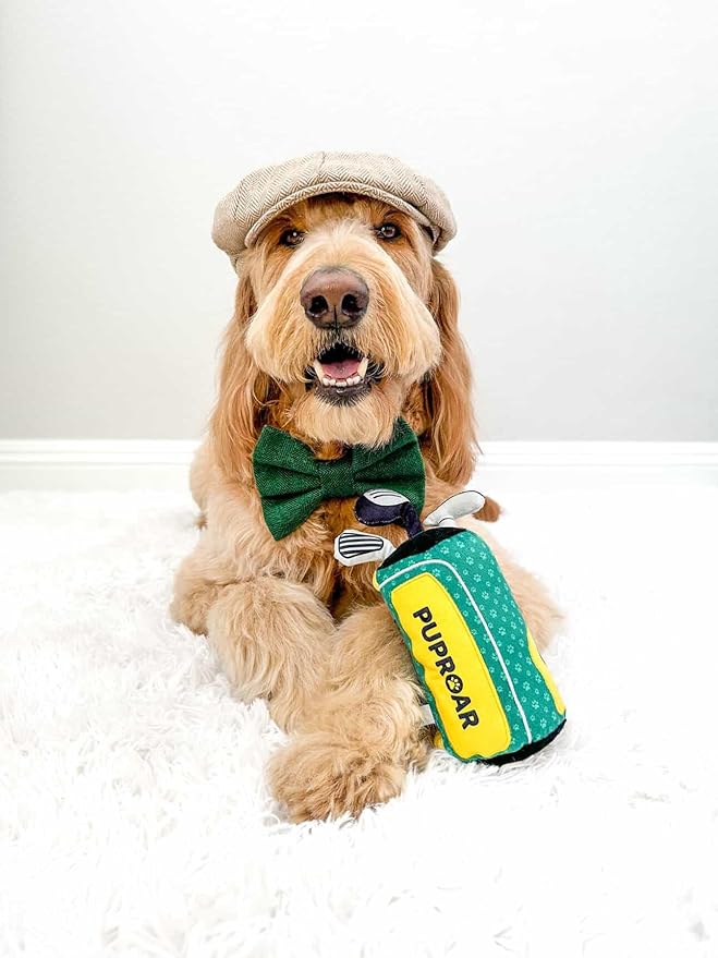 Golf Dog Toy – Birthday Dog Toy, Funny Plush Squeaky Puppy Gift with Rope & Crinkle, Golf Bag Gift-PurrikoPets