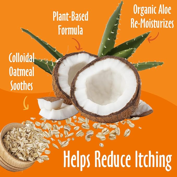 earthbath, Oatmeal & Aloe Dog Shampoo - Oatmeal Shampoo for Dogs, Itchy, Dry Skin Relief, Dog Wash, Made in USA, Cruelty Free Pet Shampoos - Vanilla & Almond, 16 Oz (1 Pack)-PurrikoPets