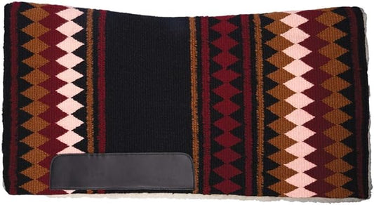 Fleece Bottom Contoured Saddle Pad - 34" x 40" | New Zealand Wool Top | 3/4" Felt Core | Contoured Fit | Hypoallergenic Fleece Lining | Weighs 8 lbs-PurrikoPets