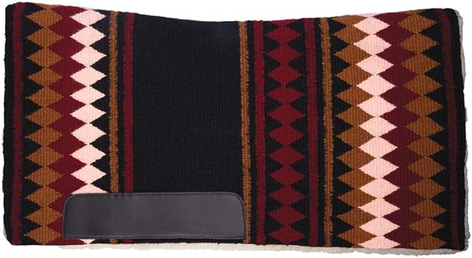 Fleece Bottom Contoured Saddle Pad - 34" x 40" | New Zealand Wool Top | 3/4" Felt Core | Contoured Fit | Hypoallergenic Fleece Lining | Weighs 8 lbs-PurrikoPets