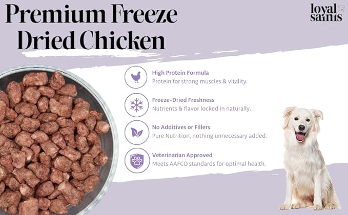 Freeze Dried Raw Dog Food - Premium Chicken Flavor with High Protein & Grain Free Dog Food for Small or Large Breeds and Picky Eaters - Versatile as Meal Topper, Pet Snack & Treats, 14 Oz-PurrikoPets