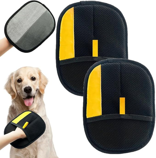 2Pcs Electrostatic Gloves Pet Hair Removal, Pet Hair Remover Glove, Washable Reusable Dogs Cats Hair Gloves for Furniture Bed Sheets Couch Clothes Carpet Car-PurrikoPets