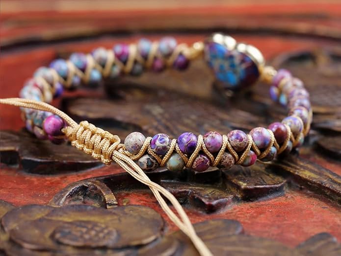 ZOSOJONA Women Handmade Boho Wrap Bracelets Natural Stone Variety Beads Strand Bracelet