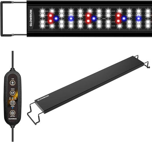 GLOWRIUM Aquarium Light, LED Full Spectrum Freshwater Fish Tank, infinitely dimmable, Fish Tank Light with auto-on/Off Timer (24-29 in)-PurrikoPets