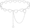 Metal Waist Chain Women - Love Hearts Pendant Adjustable Link Belt