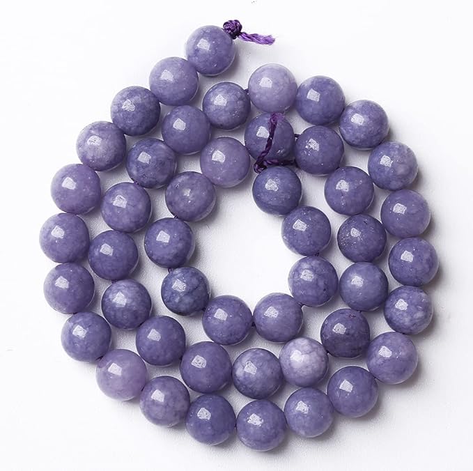 10mm 38pcs Natural Purple Angelite Stone Beads Lavender Gemstone Round Loose Beads for Jewelry Making DIY Bracelet Necklace Earrings