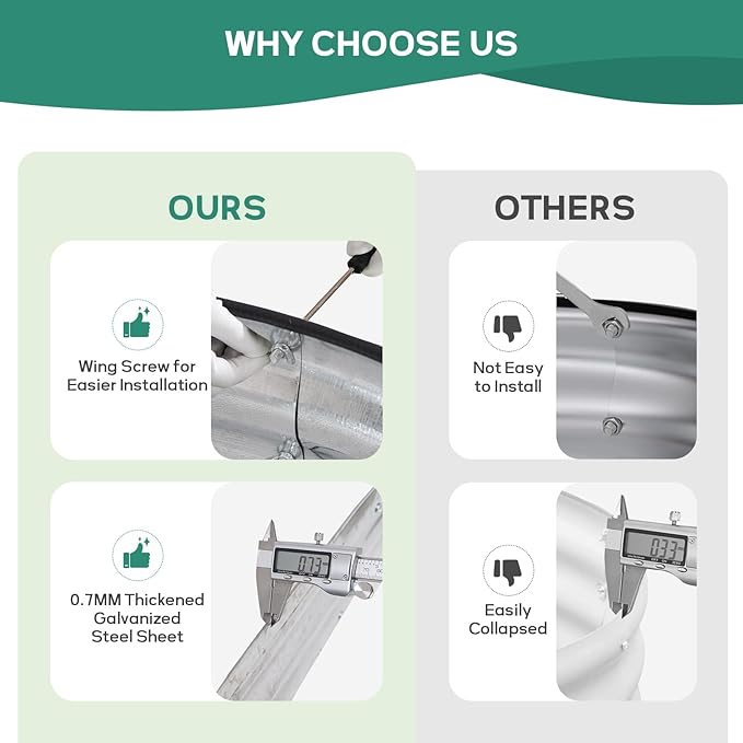 Galvanized Raised Garden Bed - 4×2×1ft (2 Packs) Planter Raised Beds for Gardening | Oval Metal Garden Planter Box with Safety Edging and Gloves for Vegetables Fruits and Flower - Silver-PurrikoPets