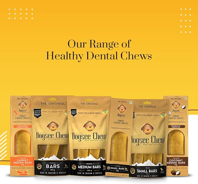 Dogsee Original Himalayan Yak Chews for Dogs (Medium - 2 Bars) | 100% Natural | Dog Treats Healthy | No Grain, No Gluten | for Teeth Cleaning-PurrikoPets