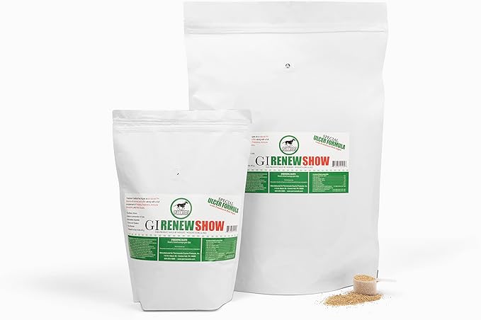 GI Renew Show, Probiotics for Equine, Immune and Appetite Stimulation, Prebiotics, Digestive Enzymes | Horse Supplement Providing Ulcer Relief and Treatment, Organic Toxin Binder, 6 LB Bag-PurrikoPets