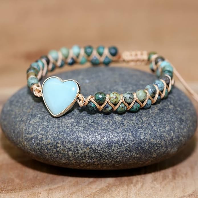 ZOSOJONA Women Handmade Boho Wrap Bracelets Natural Stone Variety Beads Strand Bracelet