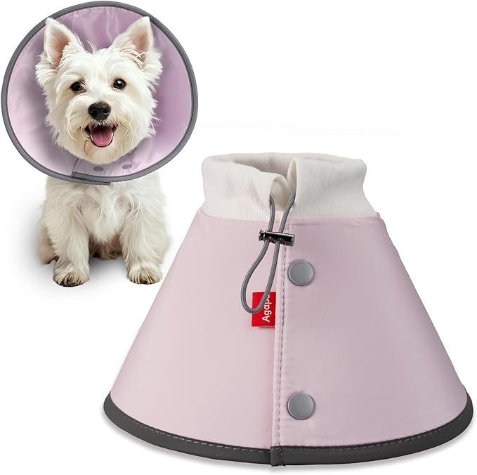 Agape Soft Dog Cone for Small Dogs & Cats, Comfy Dogs Recovery Collar After Surgery, Adjustable E Collar Alternative to Stop Licking, Protective Elizabethan Cones for Pup&Kitty, Comfortable Dog Cones-PurrikoPets