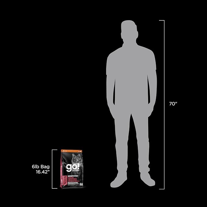 Go! Solutions Sensitivities Limited Ingredient, Grain-Free Dry Cat Food, Salmon Recipe for Sensitive Stomach, 6 lb Bag-PurrikoPets