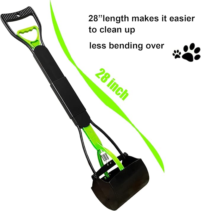 28" Large Pooper Scooper for Dogs, Heavy Duty Poop Scooper for Large Medium & Small Dog, Pet Dog Pooper Scooper for Grass & Gravel Pick Up-PurrikoPets