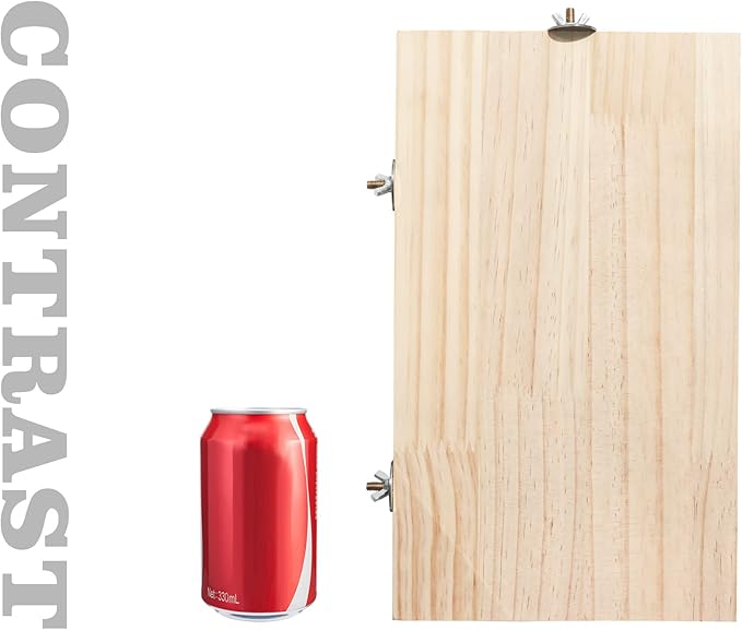 13.6×7.9 Inches Large Bird Perch Stand Platform, Natural Wooden Small Animals Cage Accessories, Rectangle Stand Perch Shelf for Parrot Parakeet Cockatiel Rat Hamster Guinea Pig Conure Chinchillas-PurrikoPets