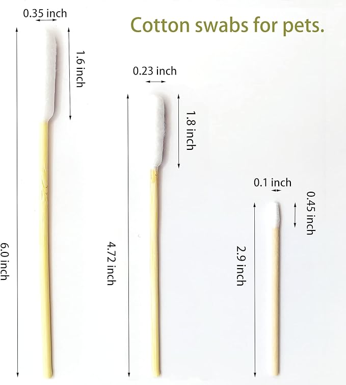 Dog Q Tips, Qtips Cotton Swabs for Dogs, 6-Inch Long Ear Cleaning Swabs, Wound Care, 800 Count, Eco-Friendly Bamboo Cotton, Pet Ear Care-PurrikoPets