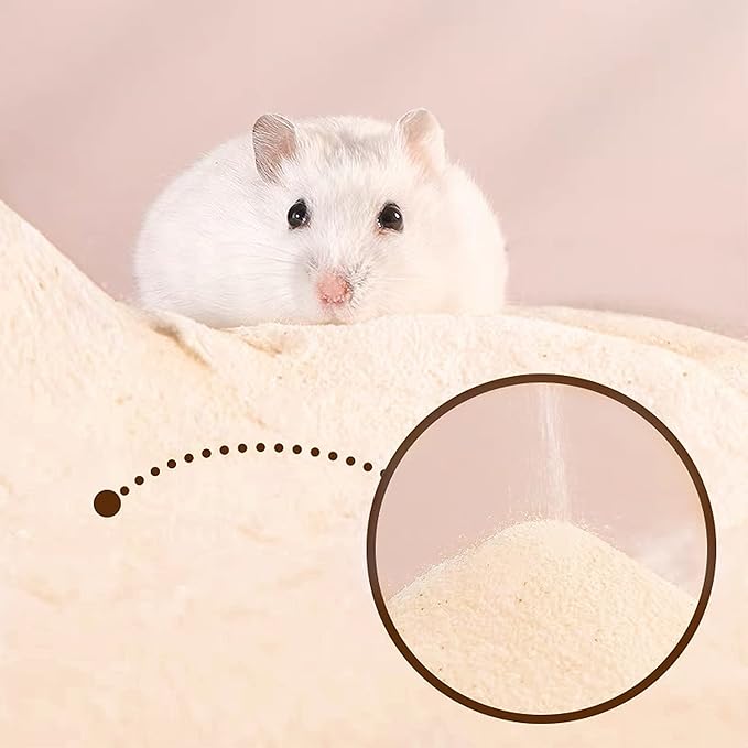 DR.DUDU Hamster Bath Sand, 6.6lb Dust Free Desert Sand or Potty Litter Sand for Hamster Chinchillas Gerbil Syrian Mice Small Animals (Beige)-PurrikoPets