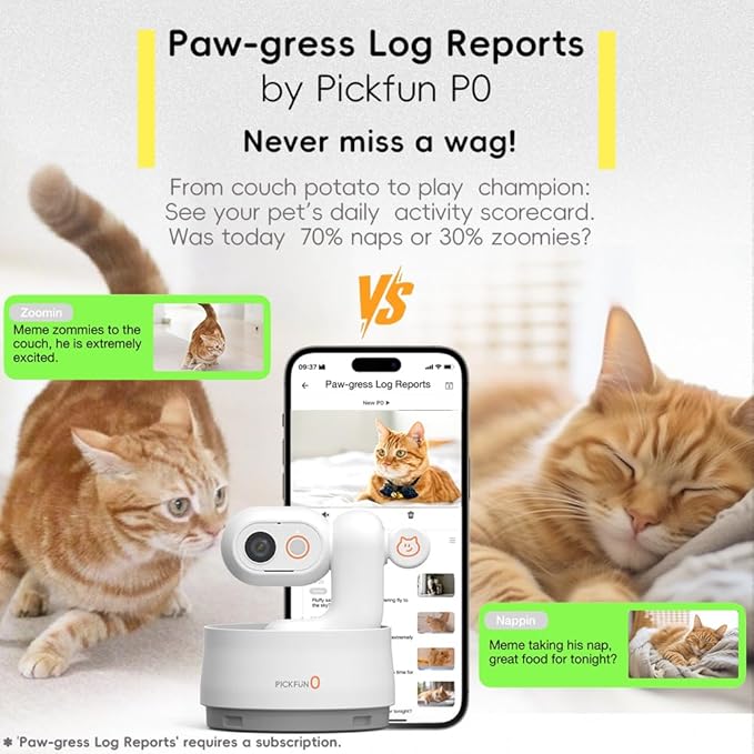 AI Dog Camera, Smart Security Camera Indoor with Phone App [Pet Recognition, Daily Activity Analysis & Motion Tracking] Cat Cam 5MP HD, 360° View, 2-Way Audio, Night Vision, 5G WiFi-PurrikoPets