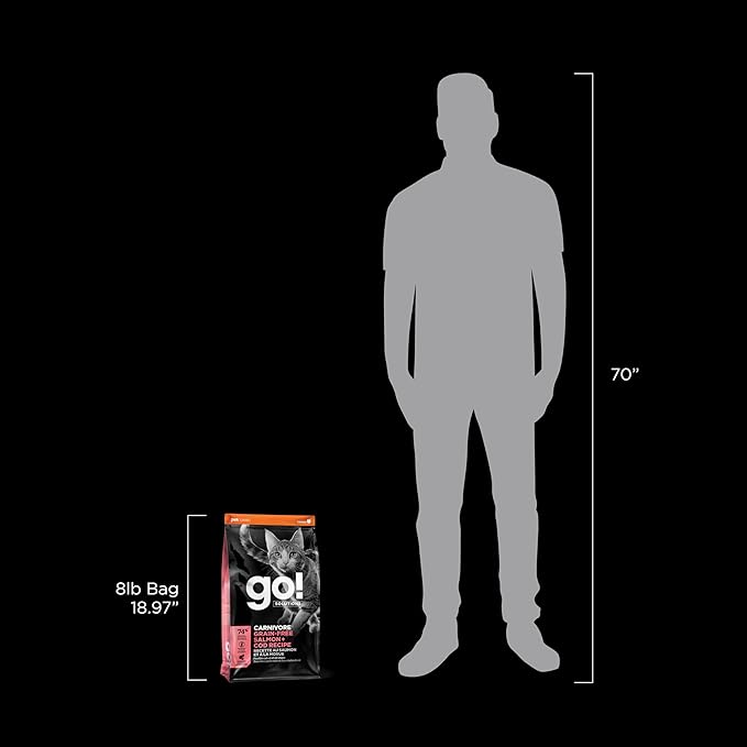 Go! Solutions Carnivore, Grain-Free, Protein Rich Dry Cat Food, Salmon and Cod Recipe, 8 lb Bag-PurrikoPets