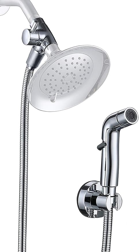 G-Promise Dog Shower Sprayer Attachment for Fast and Clean Pet Showering, Multifunctional Shower, Metal Diverter, 118 Inch Extra Long Hose, No Drill Hook, Dog Washing-Bathroom (Chrome)-PurrikoPets
