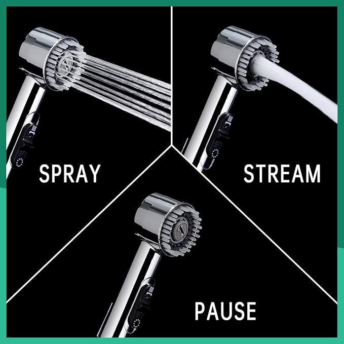 3 Mode Dog Shower Attachment, High Pressure Handheld Sprayer with ON/OFF Switch, G1/2" Metal Shower Diverter, 78 Inches Stainless Steel Hose, No Drill Hook, for Indoor Pet Bathing and Washing-PurrikoPets