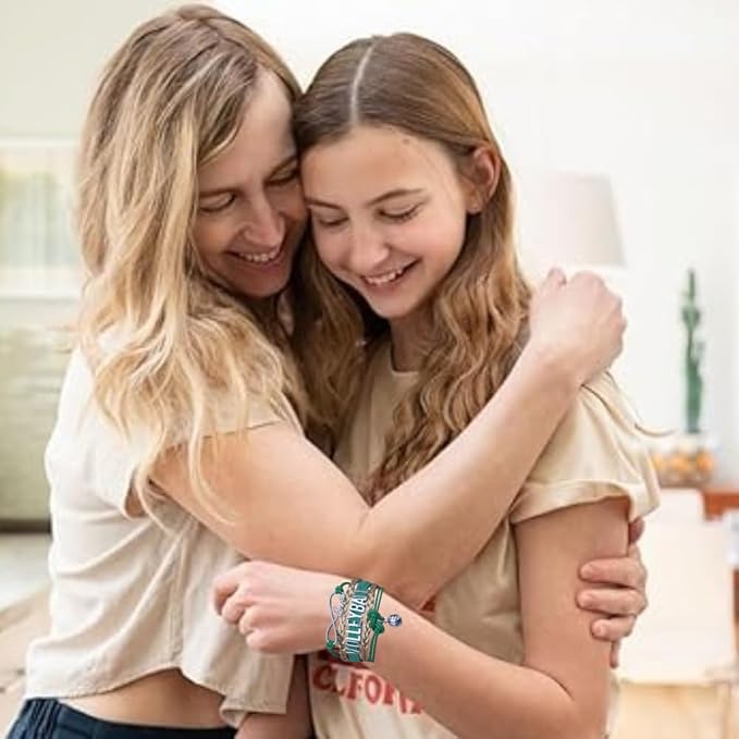 Volleyball Bracelets For Girls- Ideal Volleyball Gifts & Souvenirs. Adjustable Charm Bracelet with Moveable Letters, Infinity Symbol & Silver Volleyball Charm. Fashionable Bracelets by SportyBella.