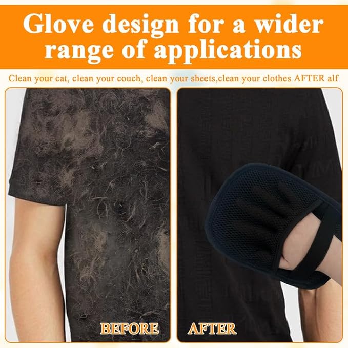 Electrostatic Pet Hair Removal Glove, Reusable Static Removal Gloves for Pets Hair, Versatile Pet Grooming Gloves for Couch, Furniture, Carpet, Car Seat-PurrikoPets