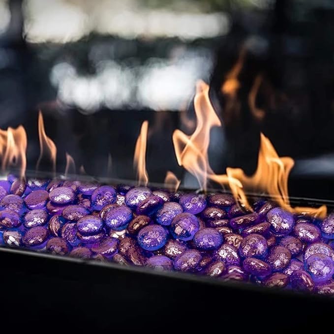 18 LB Fire Glass Beads Fireglass Drops for Gas Fire Pit Fireplace Cobalt Blue Luster Reflective Decorative Glass Gems Rocks Pebbles Stone for Vase Fillers Aquarium Fish Tank Decoration (Cobalt Blue)-PurrikoPets