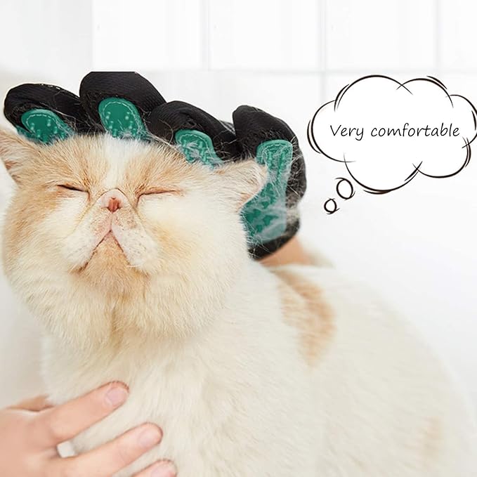 Gentle Deshedding Pet Grooming Mitt - Efficient Hair Remover Brush for Dogs, Cats, Horses with Long & Short Fur (1 Pair)-PurrikoPets