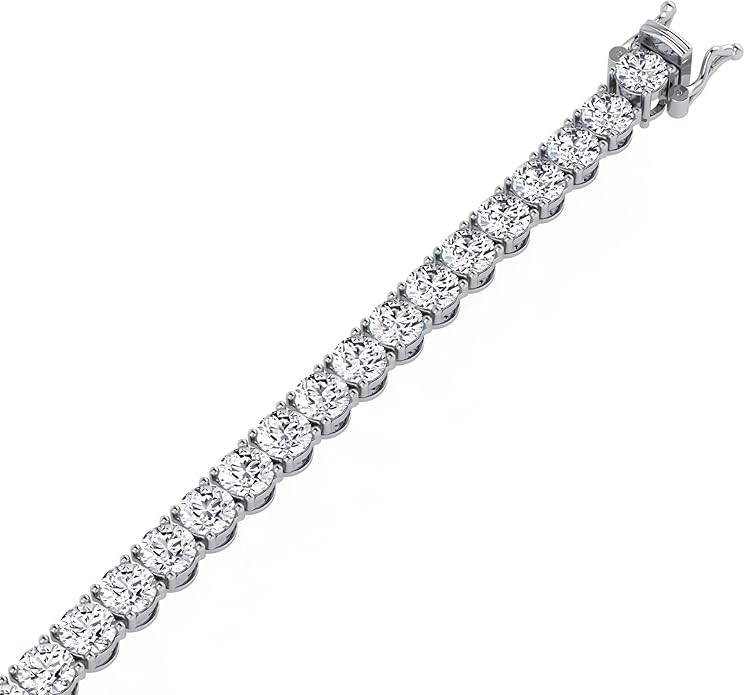 0.50-15 Carat Lab Grown Classic Diamond Tennis Bracelet 4 Prong Setting Luxury Collection (F-G Color, SI Clarity) Length- 7 Inch