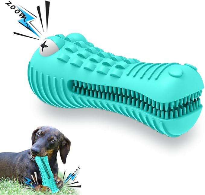 Dog Toys for Aggressive Chewers Large Medium Breed, Indestructible Dog Toothbrush Chew Toys, Squeaky Interactive Tough Extremely Durable, Dogs Toys to Keep Them Busy-PurrikoPets