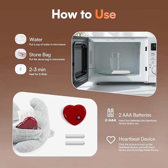 ALL FOR PAWS Heartbeat Cat Plush Toy – Calming Kitten Companion with Realistic Heartbeat, Anxiety Relief for Indoor Cats Dogs Pets-PurrikoPets