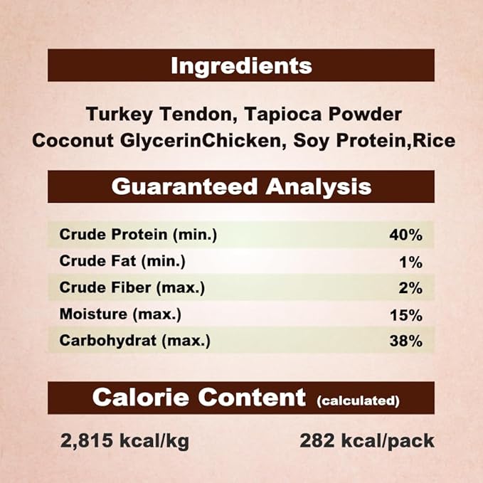 Afreschi Wrapped Turkey Tendon with Chicken Stick 3.5 oz, USA-Sourced Turkey Tendon, Dog Treats for Wrapped Series, All Natural Human Grade Dog Treat, Hypoallergenic, Rawhide Alternative-PurrikoPets