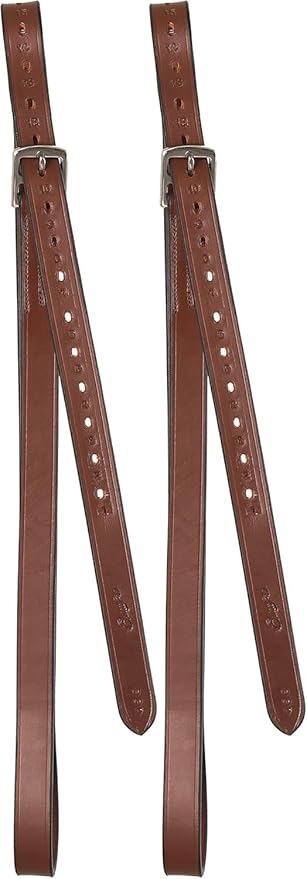 Exion Pre-Stretched Leather Stirrup Leathers for English Saddles | Premium Vegetable-Tanned Non-Stretch Stirrups for Jumping, Dressage & Schooling | 18-Hole Numbered Adjustment & SS Buckles-PurrikoPets