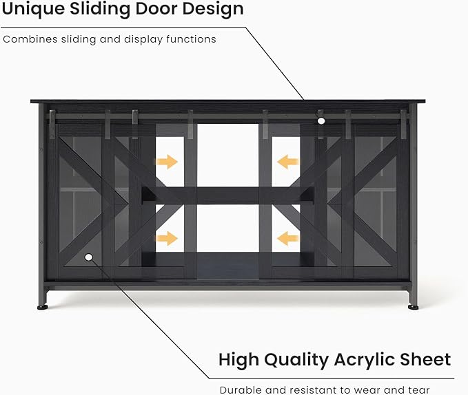55-75 Gallon Aquarium Stand Heavy Duty Steel Frame, Fish Tank Cabinet with Accessories Storage for Reptile Terrarium & Turtle Tank - 1000lbs Capacity (Black)-PurrikoPets