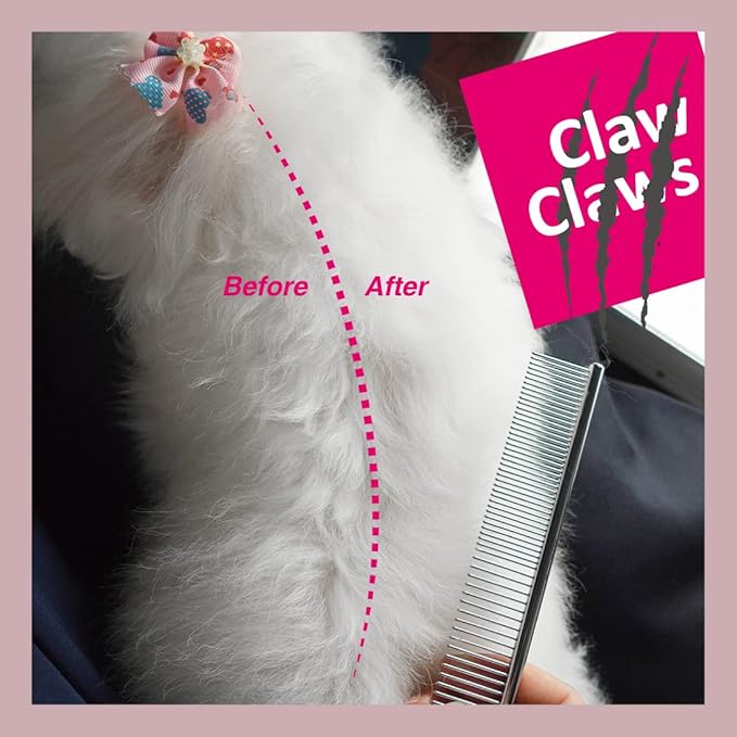 6.1" Comb with Rounded Ends Spine, Pet Comb for Professional Groomer Tool, for Short to Medium Haired Dog, Cat and other pets.-PurrikoPets