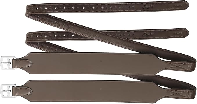 Exion Wide Stability Stirrup Leathers for English Saddles | Premium Cowhide Leather | Enhanced Leg Stability & Comfort | Sizes: 48" to 62"-PurrikoPets