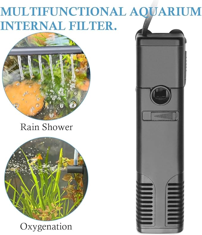 FEDOUR Submersible Aquarium Internal Filter, Filter with Water Pump for Fish Tank up to 35 Gallon (8W for 5-35 gallon-new)-PurrikoPets