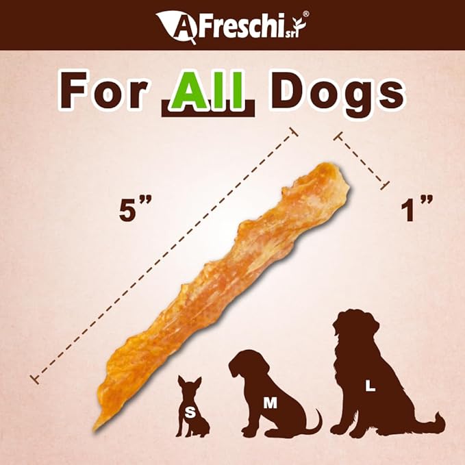 Afreschi Turkey Tendon Flake 3.5 oz, USA-Sourced Turkey Tendon, Dog Treats for Classic Series, All Natural Human Grade Dog Treat, Suitable for Training chew, Rawhide Alternative-PurrikoPets