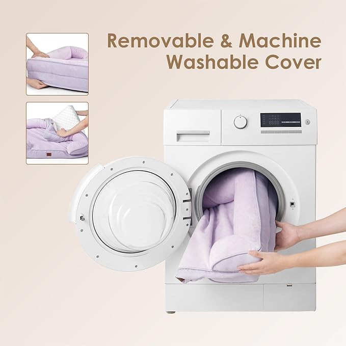 EHEYCIGA Orthopedic Dog Bed for Small Dogs, Waterproof Memory Foam Small Pet Beds with Sides, Non-Slip Bottom and Egg-Crate Foam Medium Dog Couch Bed with Washable Removable Cover, Lilac-PurrikoPets